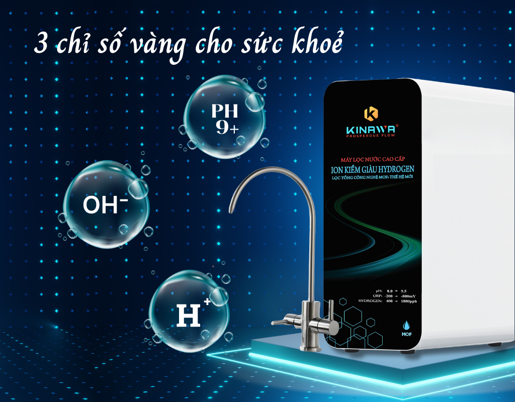 Máy lọc nước cao cấp Ion Kiềm giàu Hydrogen KINAWA